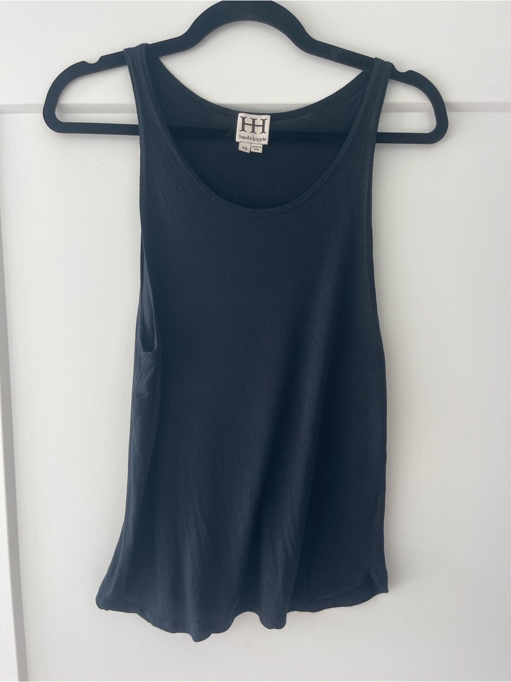 Haute Hippie Black Scoop Neck Tank